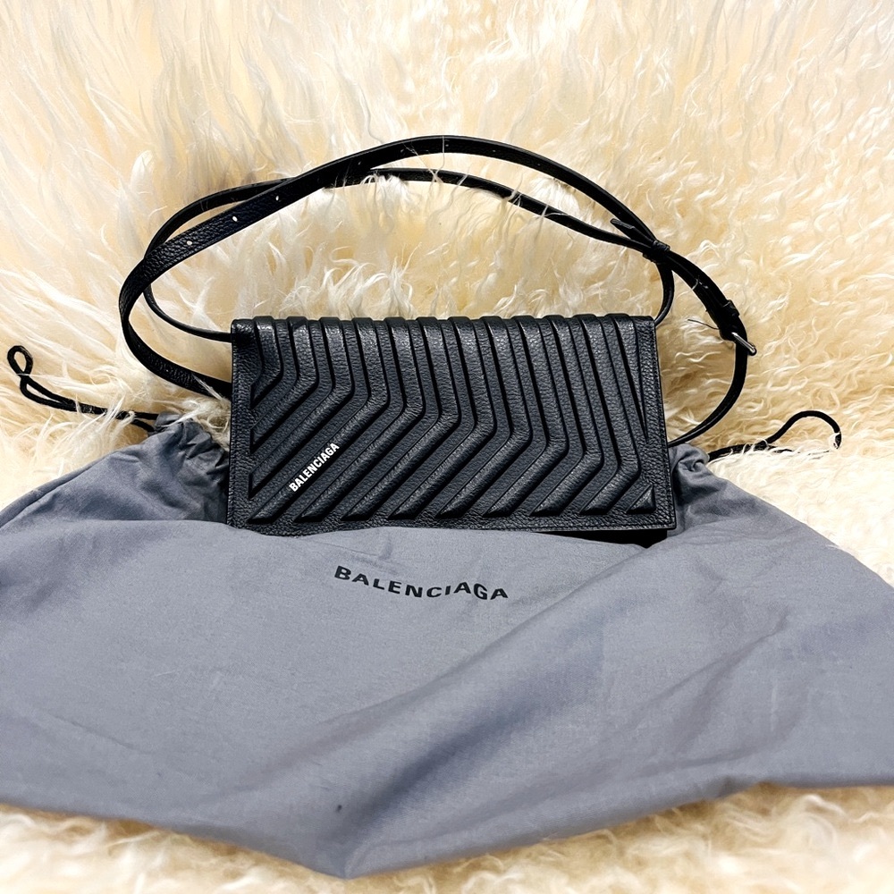 Balenciaga Leather Car Flap Bag w/ Strap